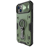 Калъф с Плъзгач и Поставка за iPhone 14 Plus, Nillkin CamShield Armor Pro Case, Зелен (2)