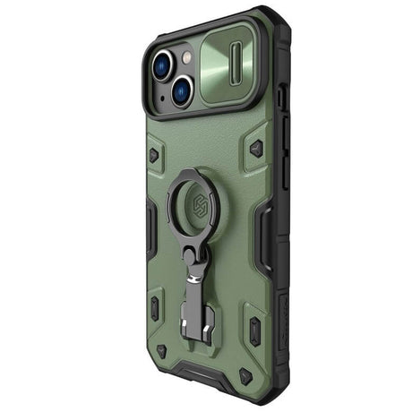 Калъф с Плъзгач и Поставка за iPhone 14 Plus, Nillkin CamShield Armor Pro Case, Зелен (2)