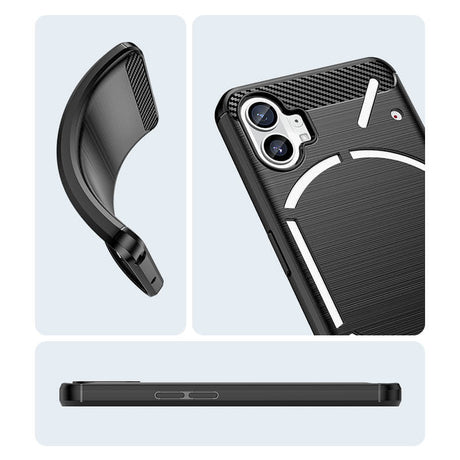 Противоударен Калъф за Nothing Phone 1, Premium Carbon Case, Черен (7)