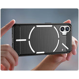 Противоударен Калъф за Nothing Phone 1, Premium Carbon Case, Черен (4)