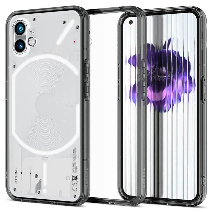 Противоударен Калъф за Nothing Phone 1, Spigen Ultra Hybrid Space Case, Черен (2)