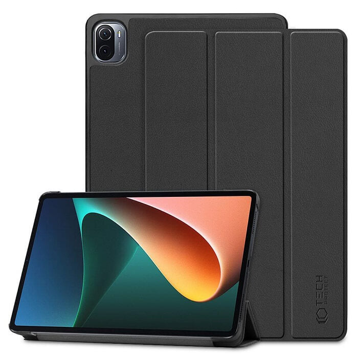 Калъф за Xiaomi Pad 5/ 5 Pro, Tech-Protect Tri-Fold Leather Case, Черен