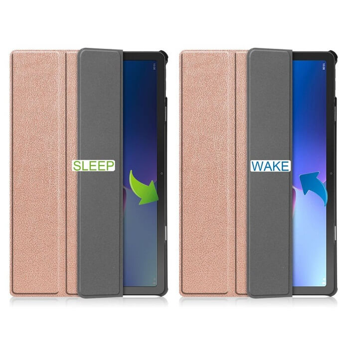 Калъф за Lenovo Tab M10 3rd 10.1, Tech-Protect Tri-Fold Leather Case, Розов (5)