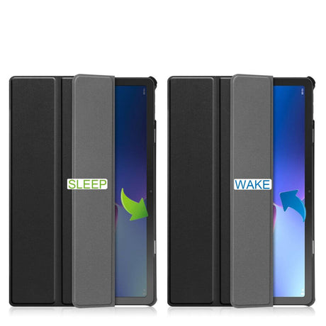 Калъф за Lenovo Tab M10 Plus 3rd 10.6, Tech-Protect Tri-Fold Leather Case, Черен (7)