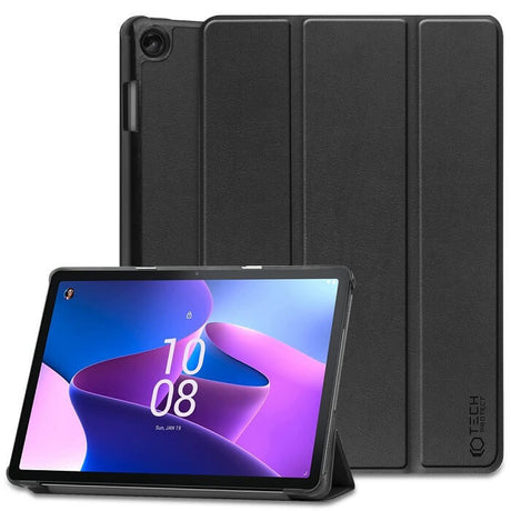 Калъф за Lenovo Tab M10 Plus 3rd 10.6, Tech-Protect Tri-Fold Leather Case, Черен