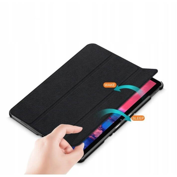 Калъф за Lenovo Tab P11/P11 Plus, Tech-Protect Tri-Fold Leather Case, Черен (2)