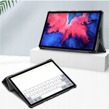 Калъф за Lenovo Tab P11/P11 Plus, Tech-Protect Tri-Fold Leather Case, Черен (6)