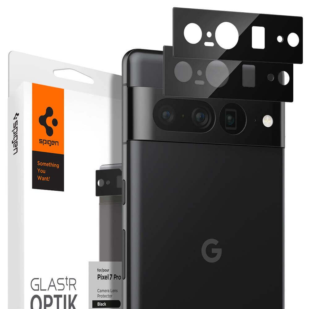 Стъклен Протектор за Камерата на Google Pixel 7 Pro, Spigen Optic Cam Glass 2бр., Черен