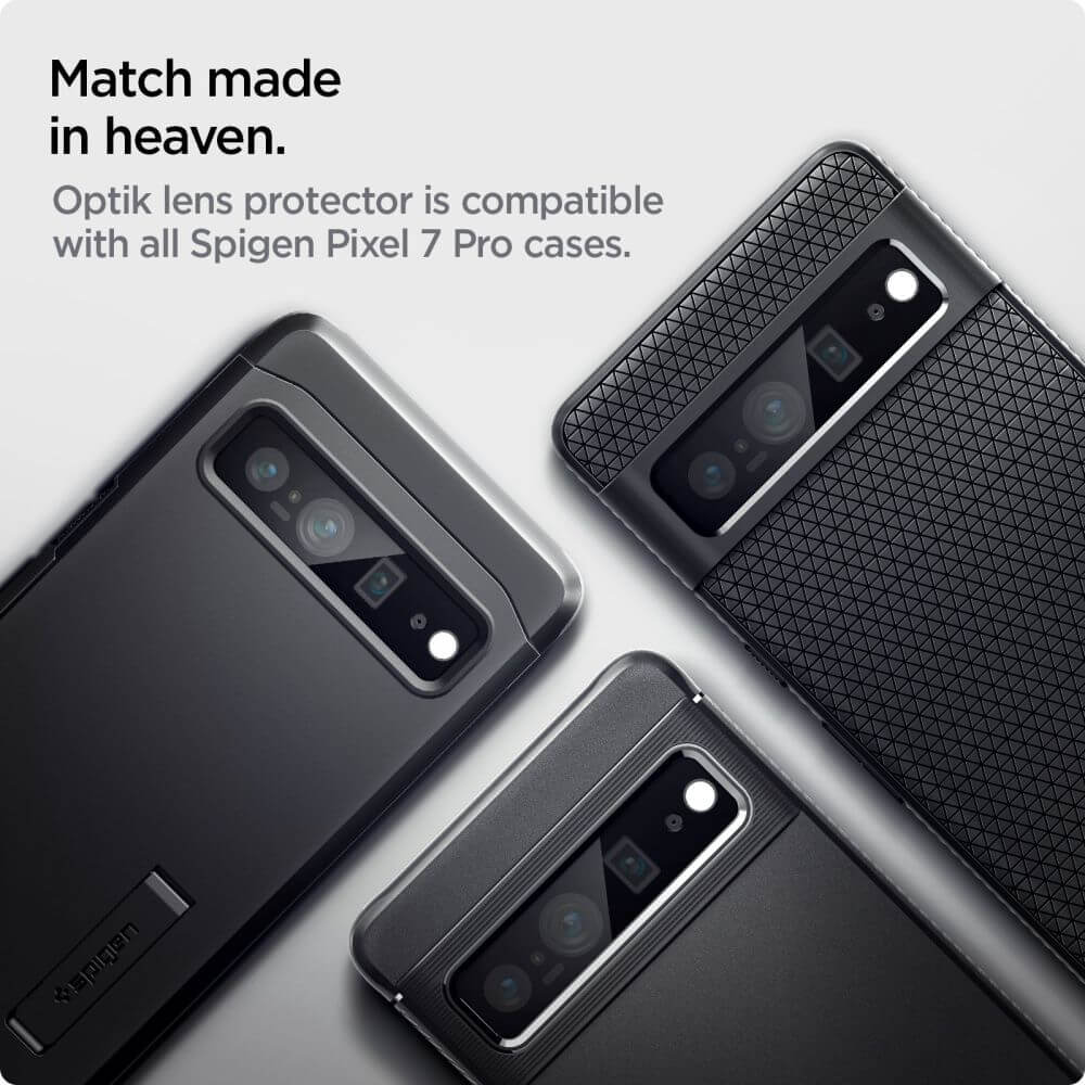 Стъклен Протектор за Камерата на Google Pixel 7 Pro, Spigen Optic Cam Glass 2бр., Черен (8)