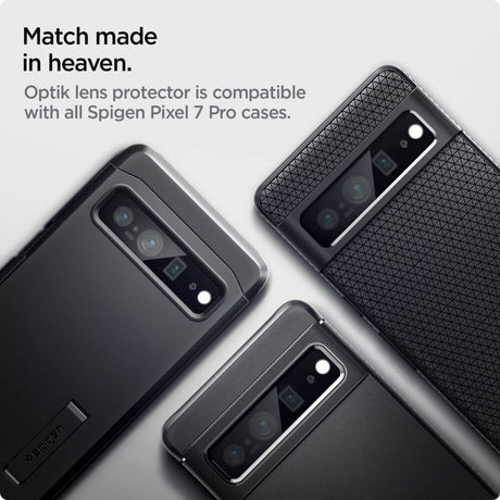 Стъклен Протектор за Камерата на Google Pixel 7 Pro, Spigen Optic Cam Glass 2бр., Черен (8)