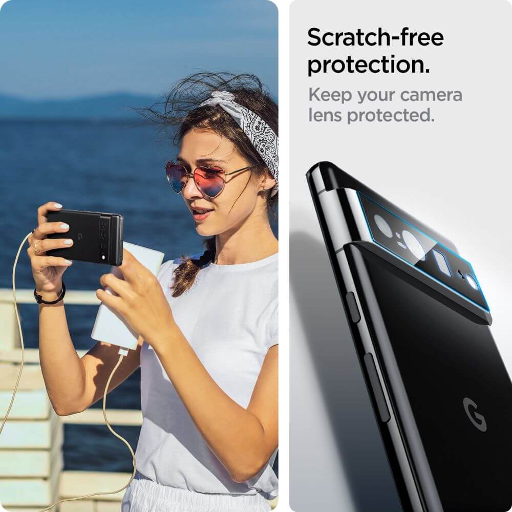 Стъклен Протектор за Камерата на Google Pixel 7 Pro, Spigen Optic Cam Glass 2бр., Черен (7)