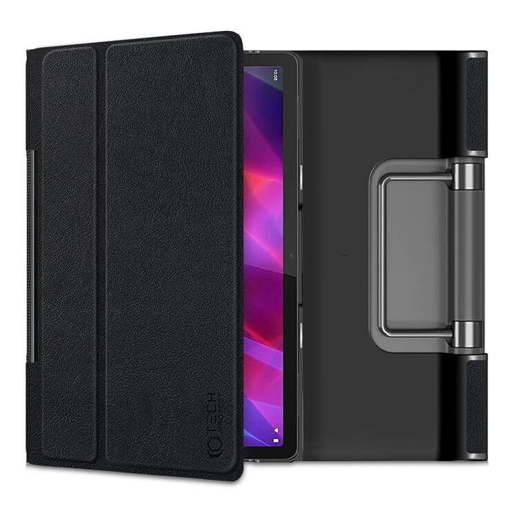 Калъф за Lenovo Yoga Tab 11", Tech-Protect Tri-Fold Leather Case, Черен