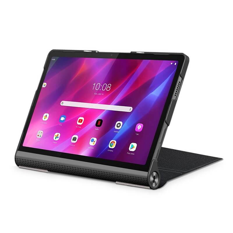 Калъф за Lenovo Yoga Tab 11", Tech-Protect Tri-Fold Leather Case, Черен (3)