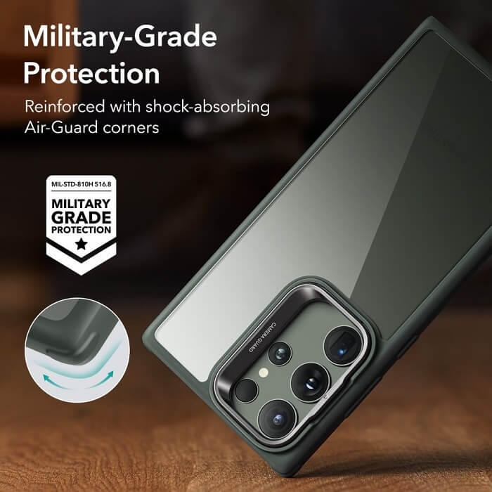 Калъф с Поставка за Samsung S23 Ultra, ESR Classic Hybrid Kickstand Case, Зелен (4)