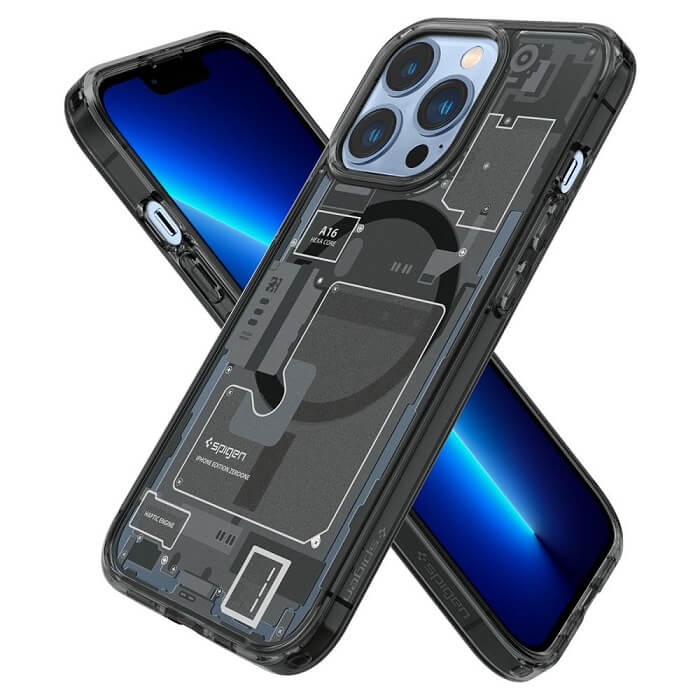 Magsafe Калъф за iPhone 13 Pro, Spigen Zero One Ultra Hybrid Case, Черен (6)