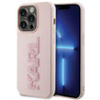 Силиконов Калъф за iPhone 15 Pro, Karl Lagerfeld 3D Rubber Glitter Logo Case, Розов