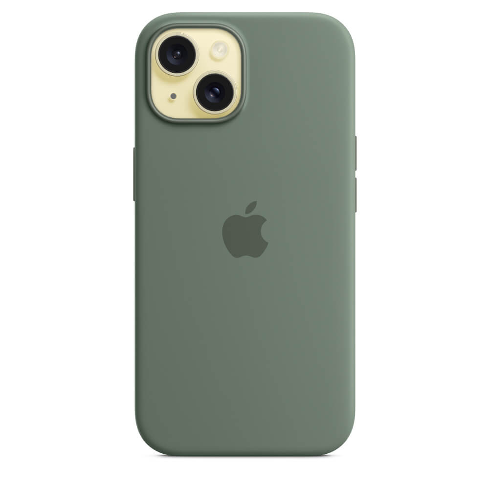 Оригинален Силиконов Калъф за iPhone 15, Silicone Magsafe Case MT0X3ZM/A, Зелен (4)