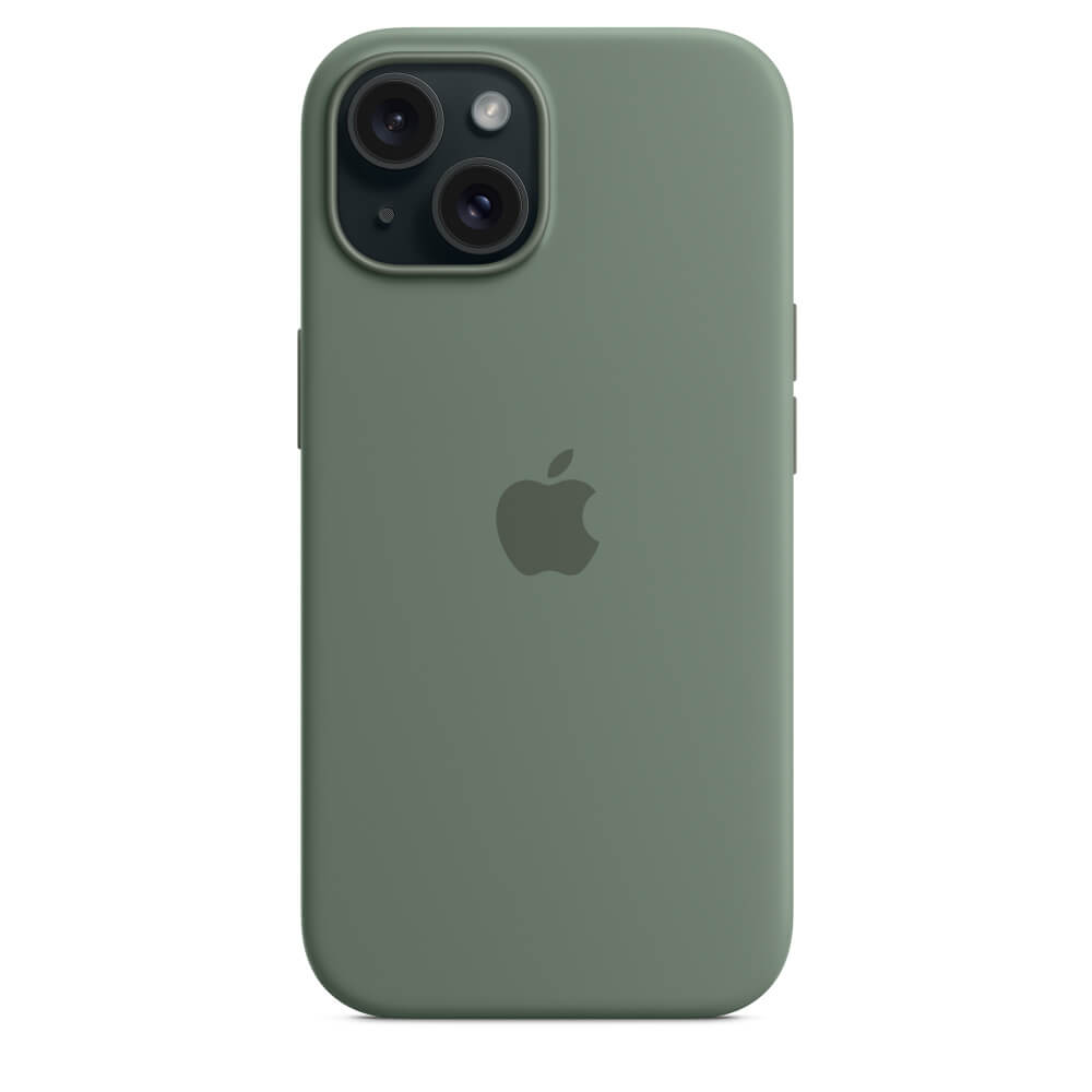 Оригинален Силиконов Калъф за iPhone 15, Silicone Magsafe Case MT0X3ZM/A, Зелен (5)