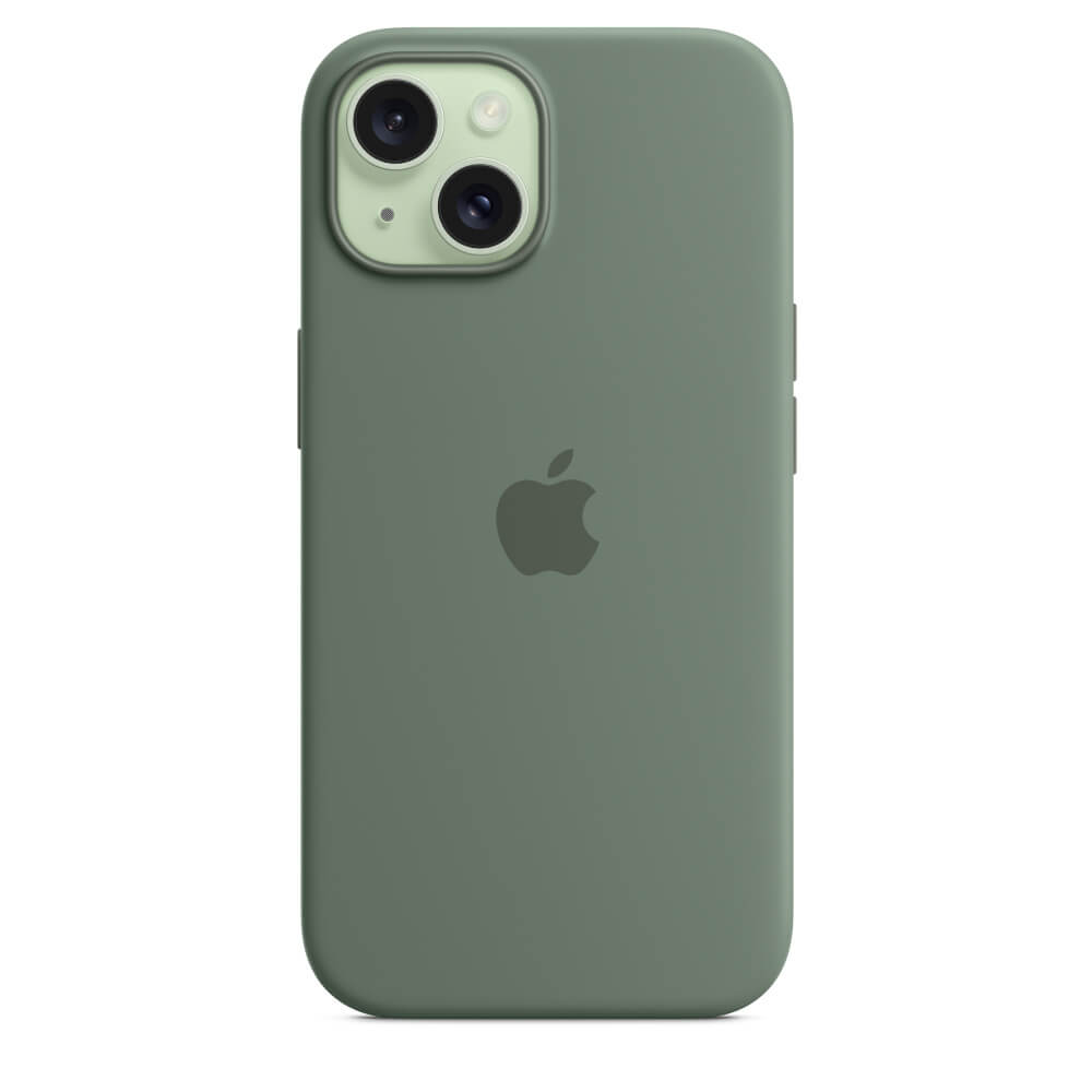 Оригинален Силиконов Калъф за iPhone 15, Silicone Magsafe Case MT0X3ZM/A, Зелен