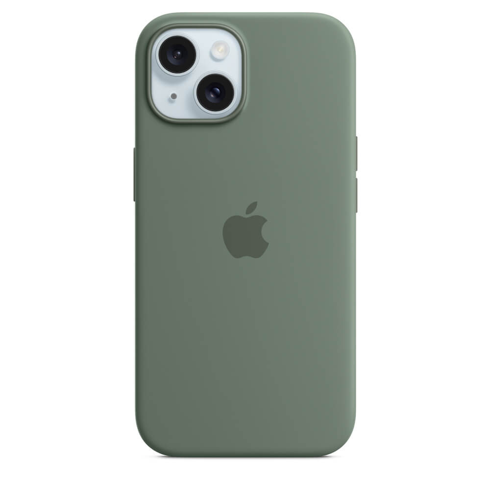 Оригинален Силиконов Калъф за iPhone 15, Silicone Magsafe Case MT0X3ZM/A, Зелен (2)