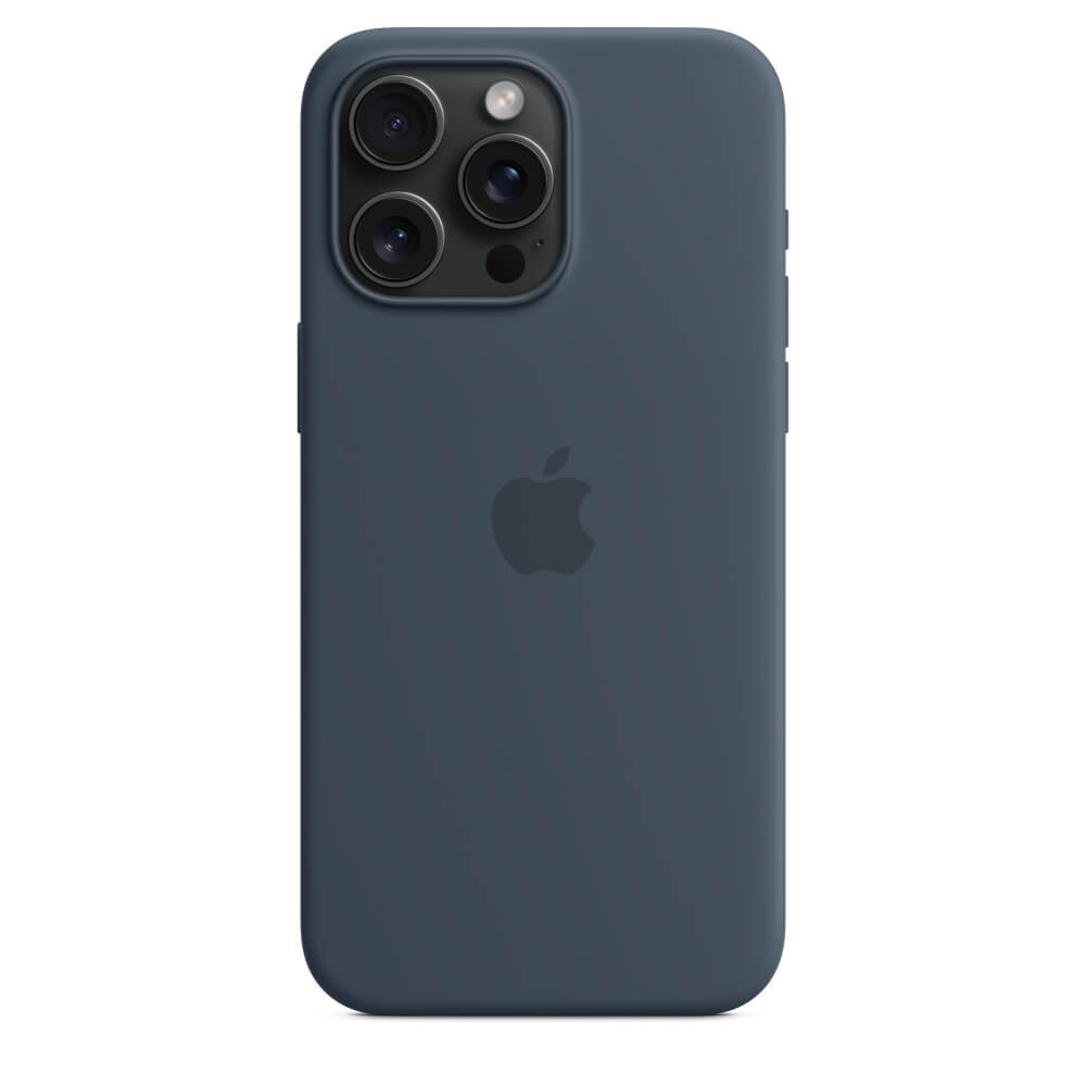 Оригинален Силиконов Калъф за iPhone 15 Pro, Silicone Magsafe Case MT1D3ZM/A, Син (4)