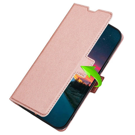 Кожен Калъф за Huawei Nova 9 SE, GKK Card Book Case, Розов