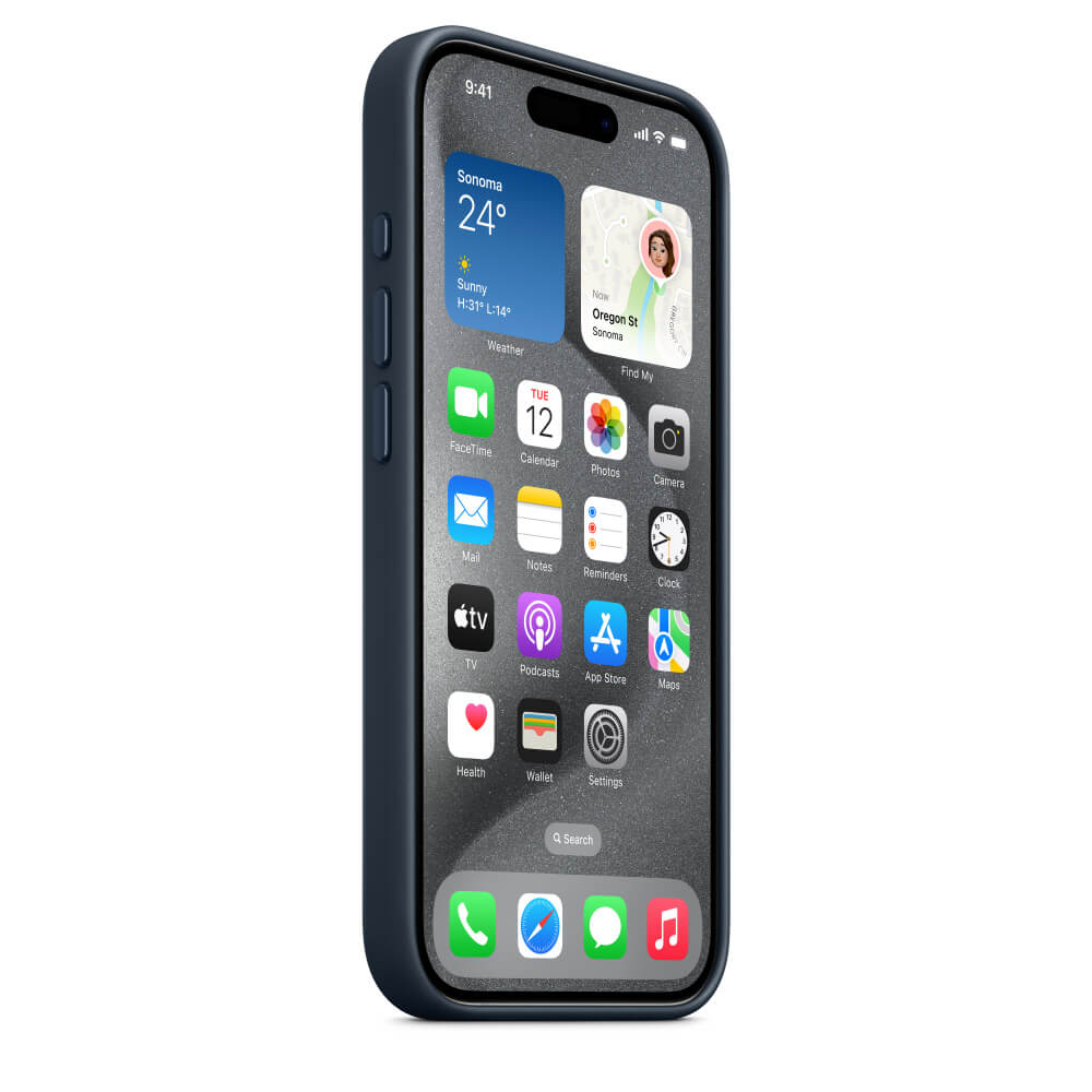 Оригинален Тъкан Калъф за iPhone 15 Pro, FineWoven Magsafe Case MT4Q3ZM/A, Син (6)