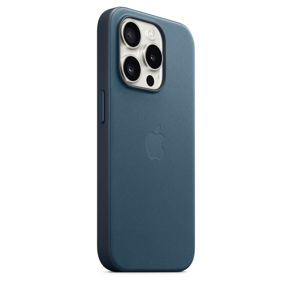 Оригинален Тъкан Калъф за iPhone 15 Pro, FineWoven Magsafe Case MT4Q3ZM/A, Син (5)