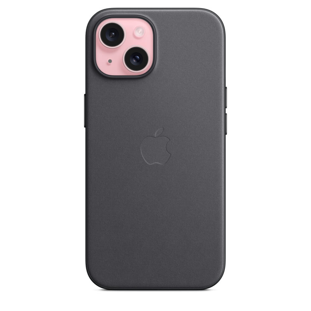 Оригинален Тъкан Калъф за iPhone 15, FineWoven Magsafe Case MT393ZM/A, Черен (3)