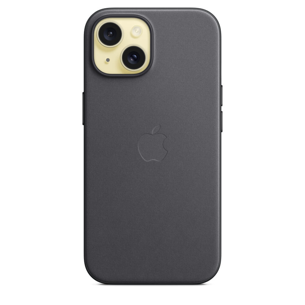 Оригинален Тъкан Калъф за iPhone 15, FineWoven Magsafe Case MT393ZM/A, Черен (4)