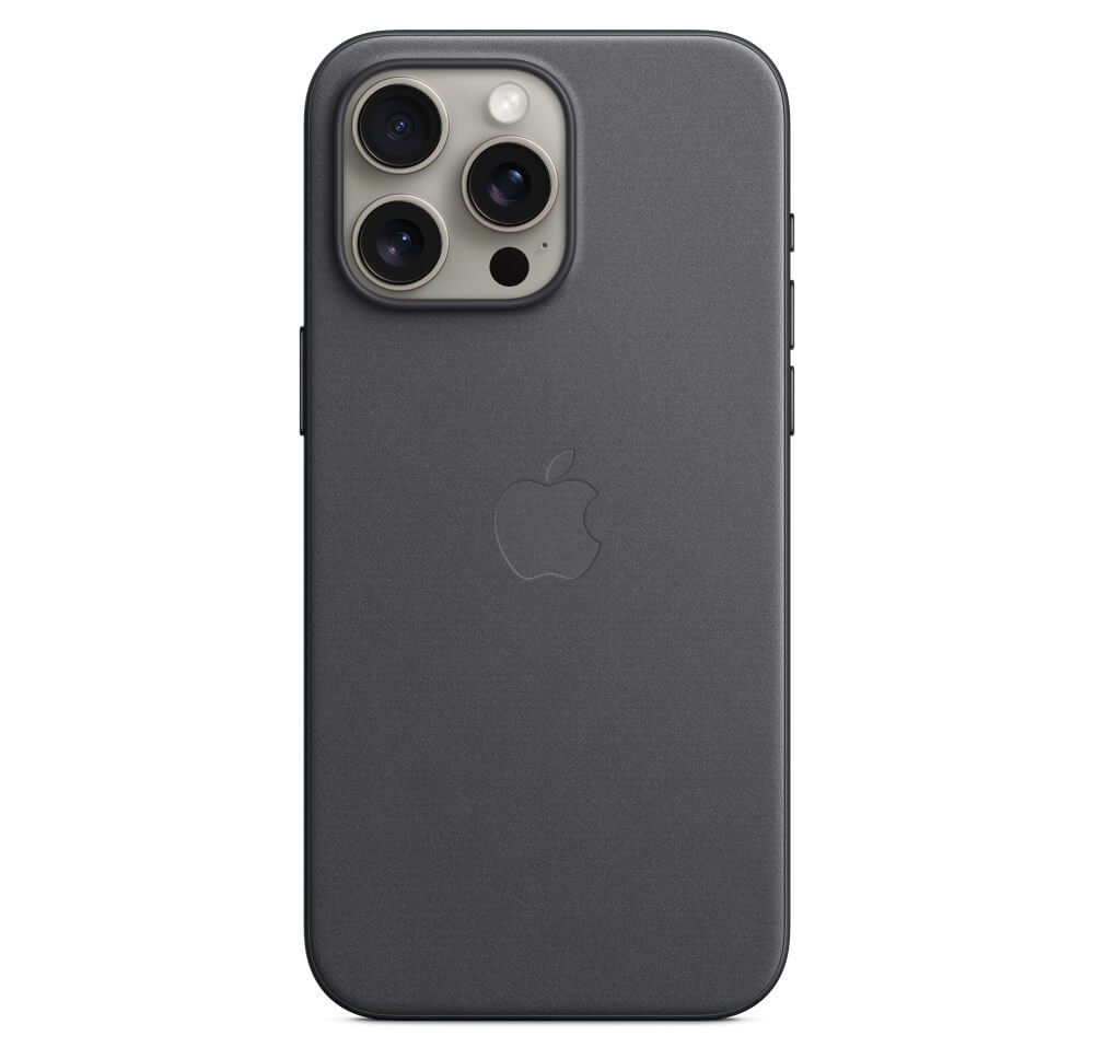 Оригинален Тъкан Калъф за iPhone 15 Pro, FineWoven Magsafe Case MT4H3ZM/A, Черен (4)