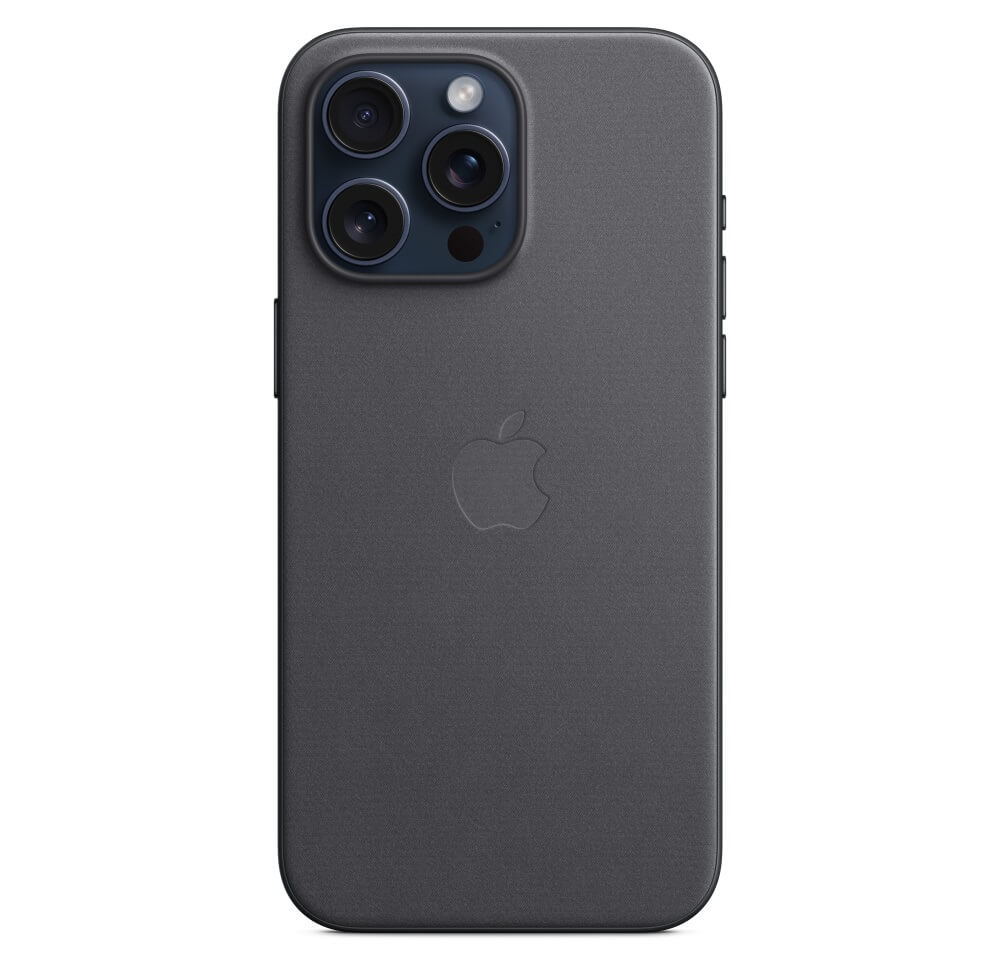 Оригинален Тъкан Калъф за iPhone 15 Pro, FineWoven Magsafe Case MT4H3ZM/A, Черен (3)