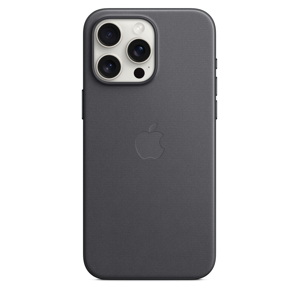 Оригинален Тъкан Калъф за iPhone 15 Pro, FineWoven Magsafe Case MT4H3ZM/A, Черен (2)