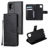 Кожен Калъф с Джобове за Huawei P40 Lite, Tree Owl Wallet Book Case, Черен (3)