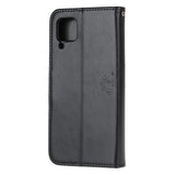 Кожен Калъф с Джобове за Huawei P40 Lite, Tree Owl Wallet Book Case, Черен (2)