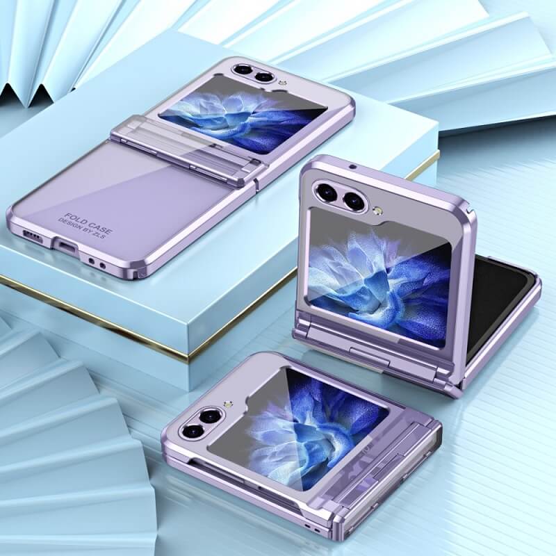 Калъф с Предпазител за Samsung Galaxy Z Flip 5, GKK Frame Hinge Case, Лилав (4)