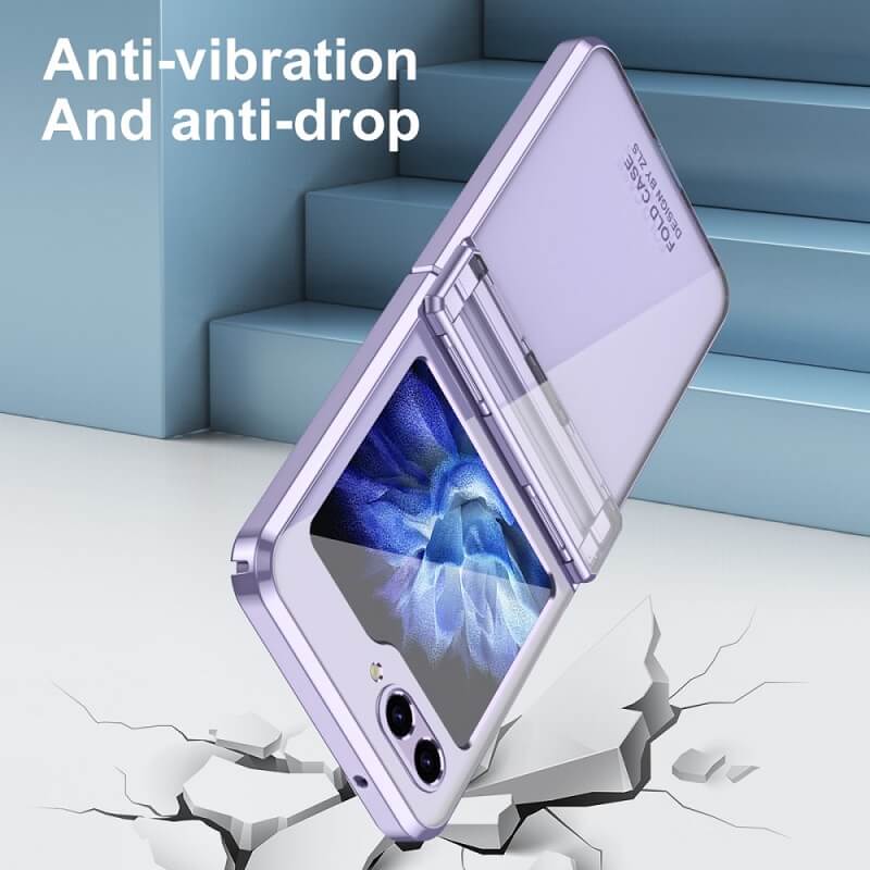 Калъф с Предпазител за Samsung Galaxy Z Flip 5, GKK Frame Hinge Case, Лилав (3)