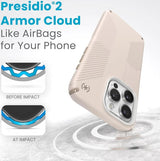 Екстремен Калъф за iPhone 15 Pro Max, Speck Presidio 2 Grip Case, Бежов (4)