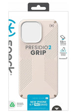 Екстремен Калъф за iPhone 15 Pro Max, Speck Presidio 2 Grip Case, Бежов (9)