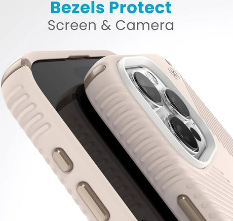 Екстремен Калъф за iPhone 15 Pro Max, Speck Presidio 2 Grip Case, Бежов (6)
