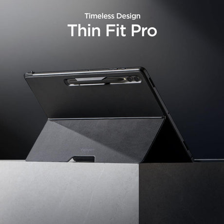 Луксозен Калъф за Samsung Tab S10/S9 Ultra 14.6", Spigen Thin Fit Pro Case, Черен (5)