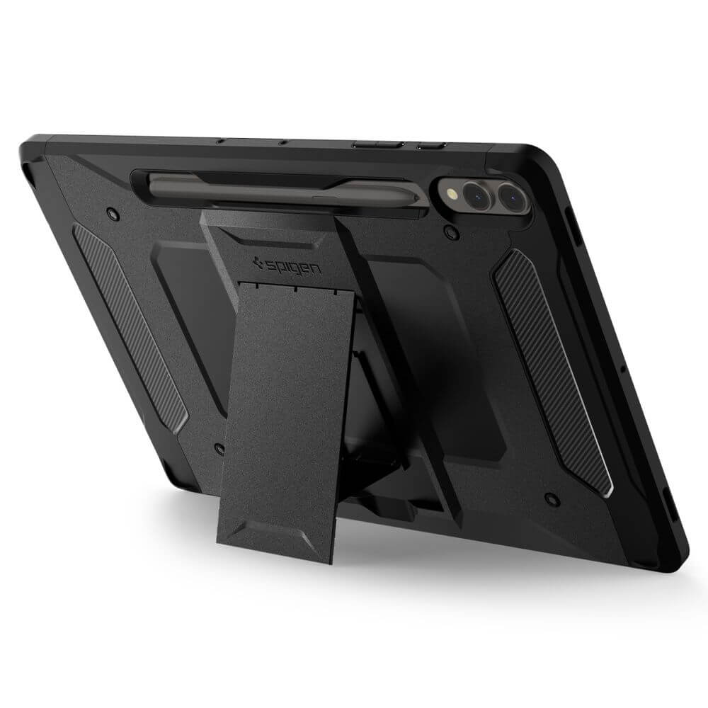 Противоударен Калъф за Samsung Tab S10 Plus/ S9 Plus 12.4", Spigen Tough Armor Pro Case, Черен