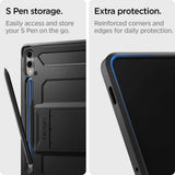 Противоударен Калъф за Samsung Tab S10 Plus/ S9 Plus 12.4", Spigen Tough Armor Pro Case, Черен (7)