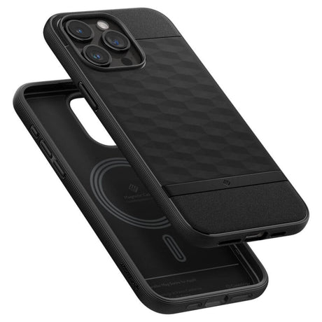 Magsafe Калъф за iPhone 15 Pro Max, Spigen Caseology Parallax, Черен (4)