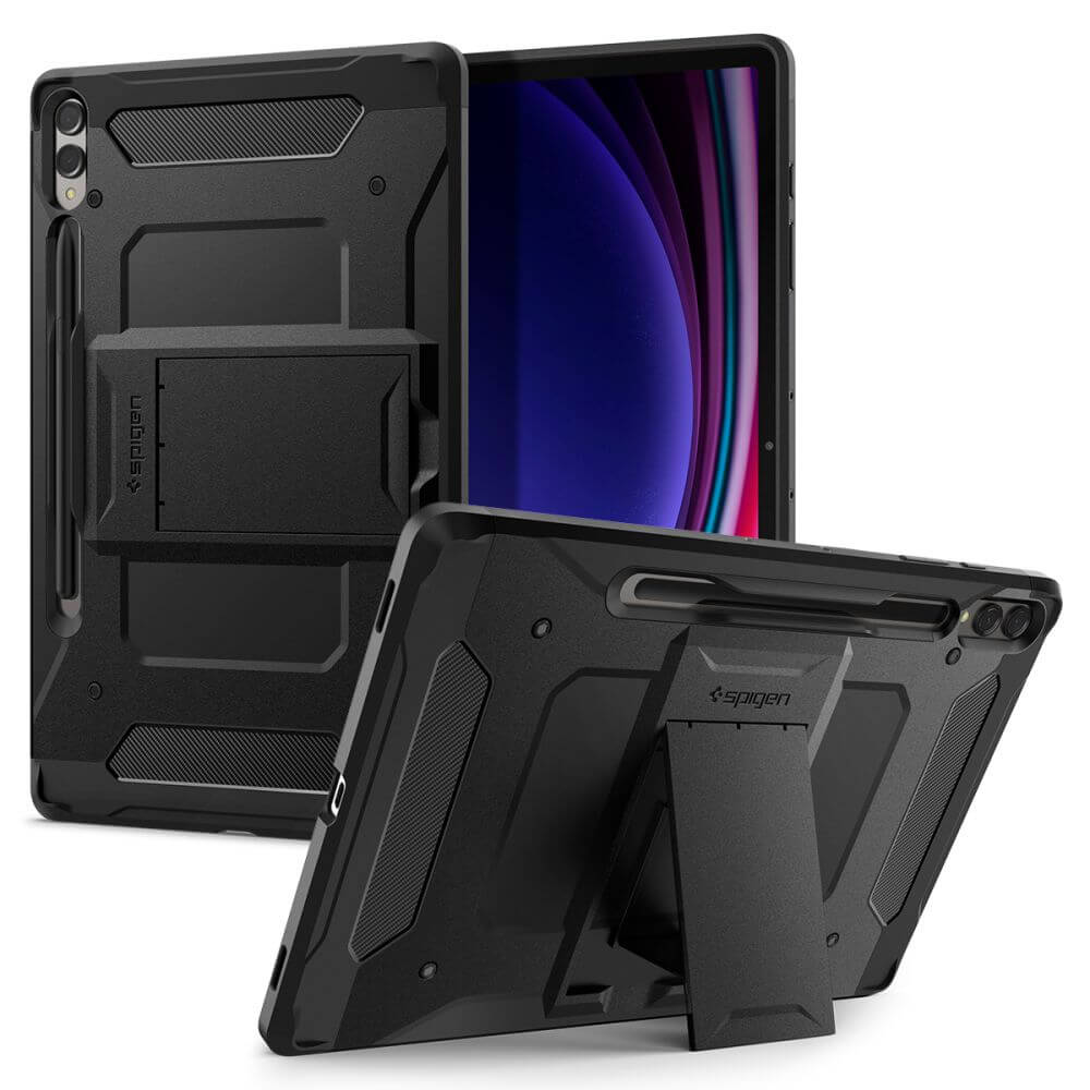 Противоударен Калъф за Samsung Tab S10 Plus/ S9 Plus 12.4", Spigen Tough Armor Pro Case, Черен (2)