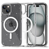 Magsafe Калъф за iPhone 15 Plus, Tech-Protect Hybrid FlexAir Glitter Clear Case, Прозрачен