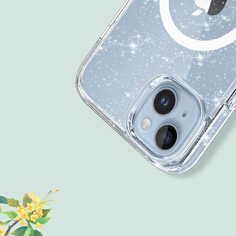 Magsafe Калъф за iPhone 15, Tech-Protect Hybrid FlexAir Glitter Clear Case, Прозрачен (3)
