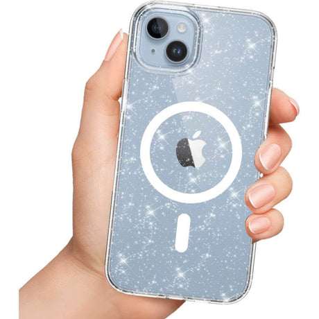 Magsafe Калъф за iPhone 15 Pro, Tech-Protect Hybrid FlexAir Glitter Clear Case, Прозрачен (2)