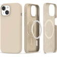Magsafe Калъф за iPhone 15, Tech-Protect Silicone Case, Бежов