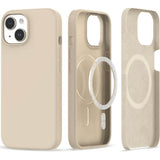 Magsafe Калъф за iPhone 15, Tech-Protect Silicone Case, Бежов